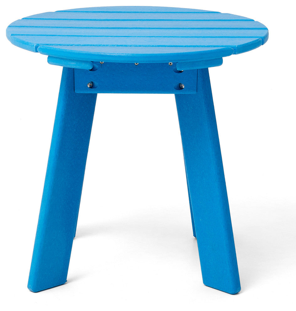 20"D Outdoor Patio HDPE Round Side Table, Bule