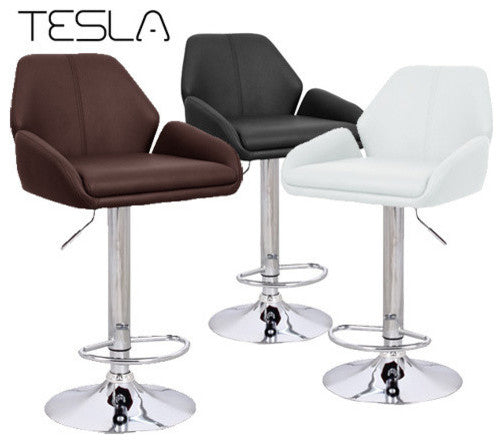 Modern Home Tesla "Leather" Contemporary Adjustable Height Bar/Counter Stool