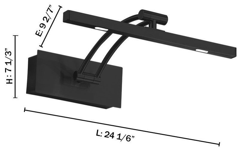 LED Picture Light, Matte Black Finish