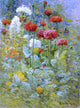 Edward C Leavitt Flowers in a Garden Premium Canvas Print