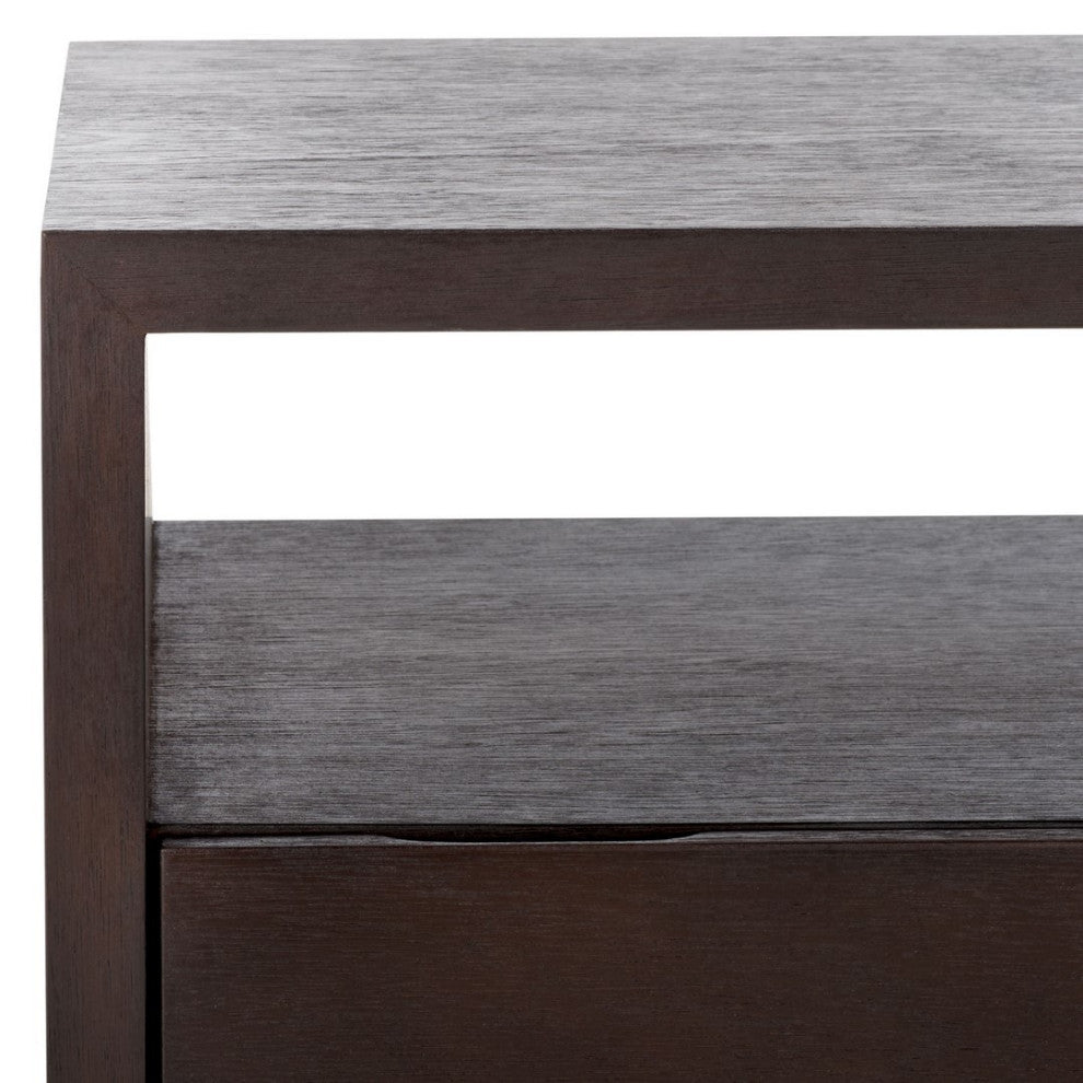 Safavieh Munson 2 Shlf 1 Drawer Nightstand, Dark Oak