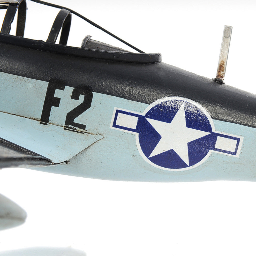 1943 Grey Mustang P51 1:40 Collectible Metal scale model Airplane