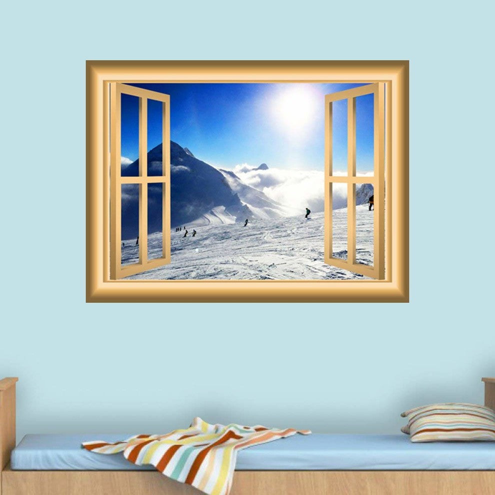 VWAQ, Snowy Mountain Wall Decal, 24"x30"