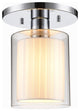 Alaina 1-Light Semi-Flush, Off-White Pleated Fabric Shade