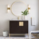 Lockhart Bath Vanity, Black Oak, 36", Satin Brass Hardware, Single Sink, Freestanding