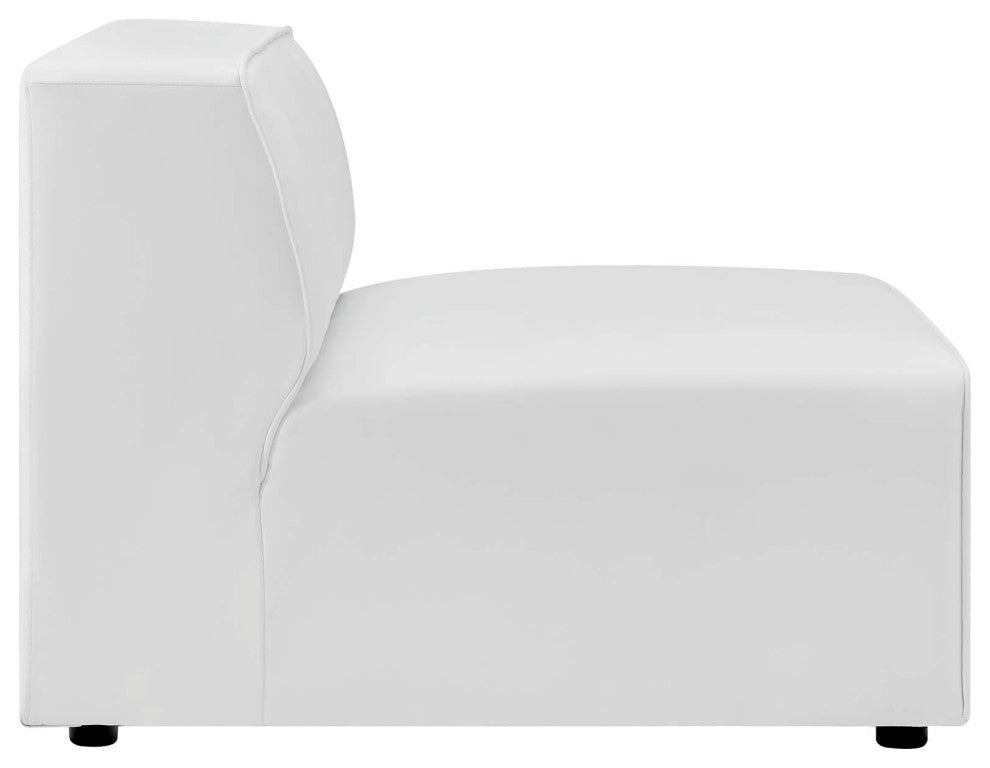 Mingle Vegan Leather 7-Piece Sectional Sofa, White