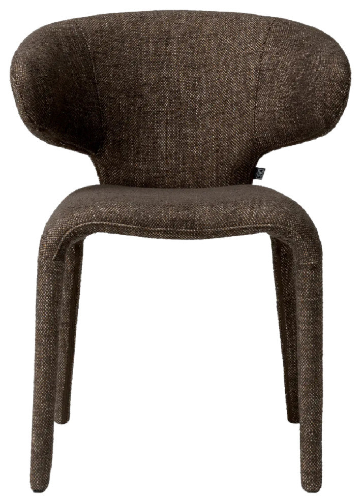 Upholstered Modern Dining Chair, Eichholtz Josephine, Brown