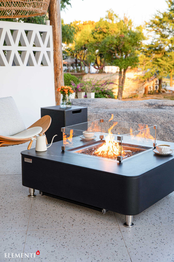 Copenhagen Square Porcelain Top 42" Natural Gas Fire Table by Elementi Plus