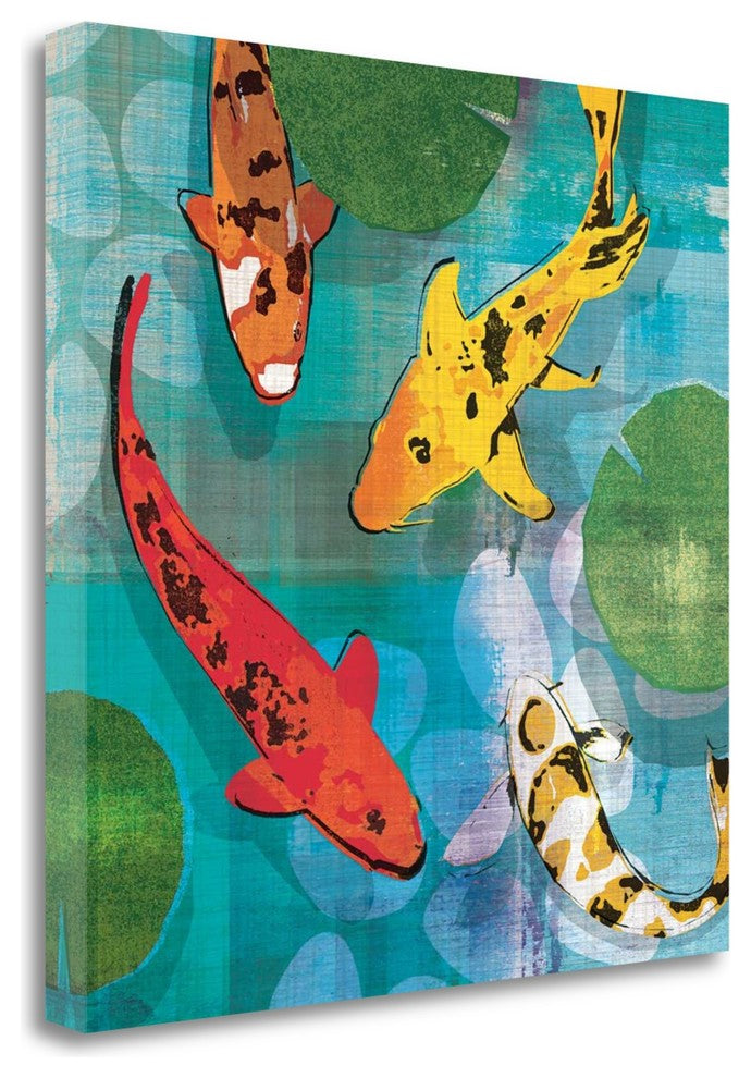 "Lucky Koi I" By Tandi Venter,Ready to Hang Giclee Print on Gallery Wrap Canvas