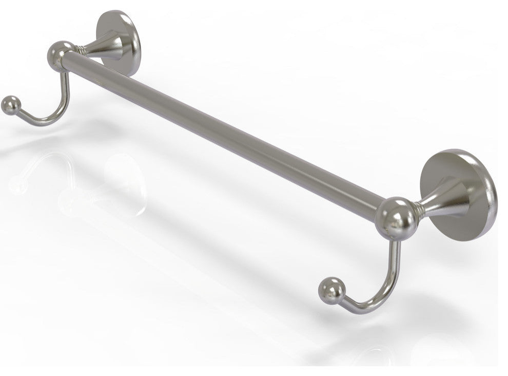 Shadwell 18" Towel Bar with Integrated Hooks, Satin Nickel