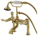 Aqua Vintage Deck Mount Clawfoot Tub Faucet, Polished Brass