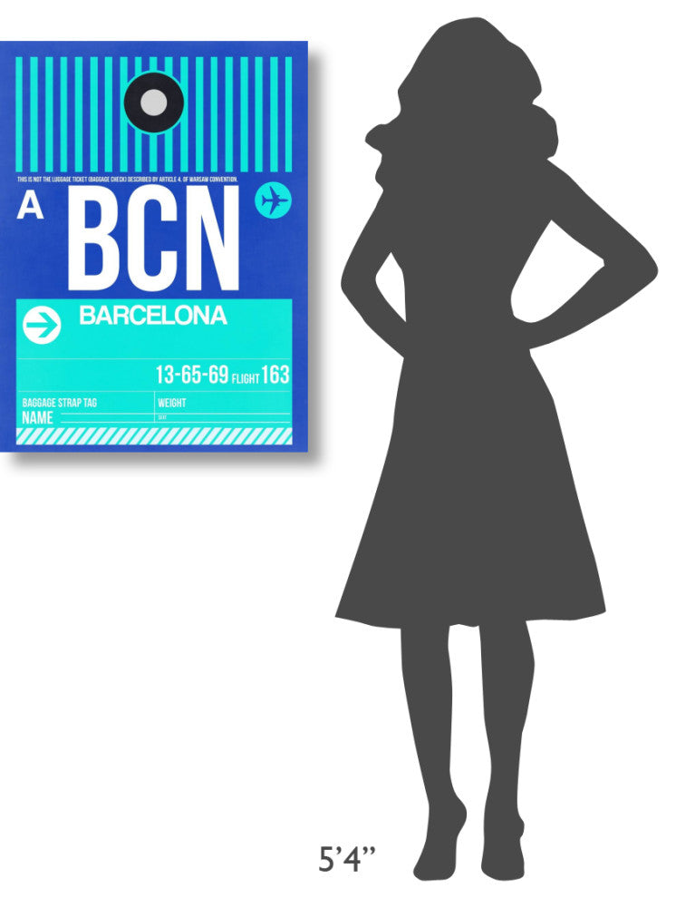 "BCN Barcelona Luggage Tag 2" Fine Art Print