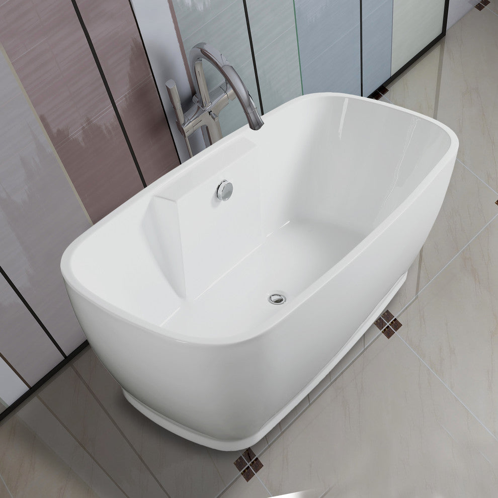 Vanity Art Freestanding Acrylic Bathtub, 67"