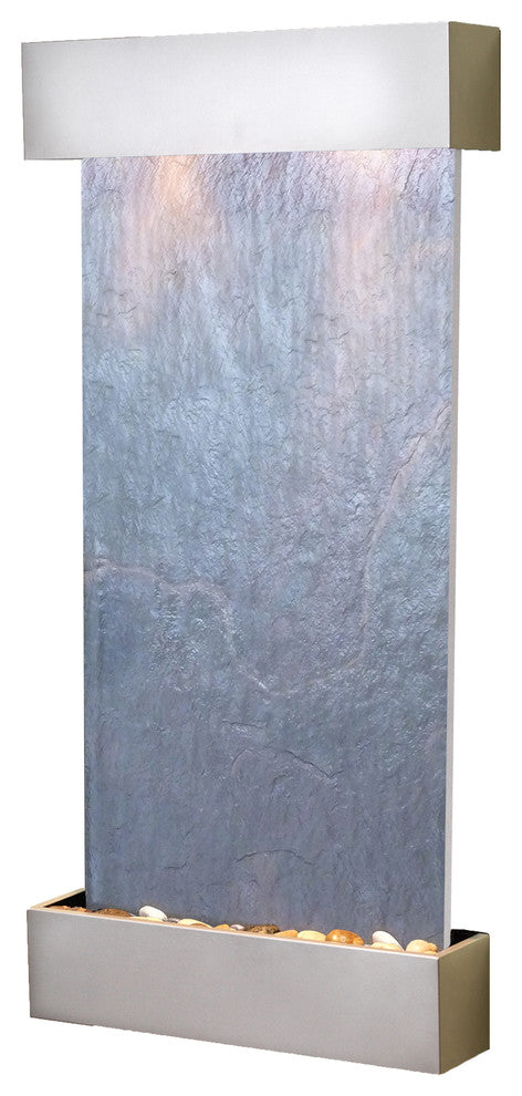 Whispering Creek Water Feature by Adagio, Black Featherstone, Silver Metallic