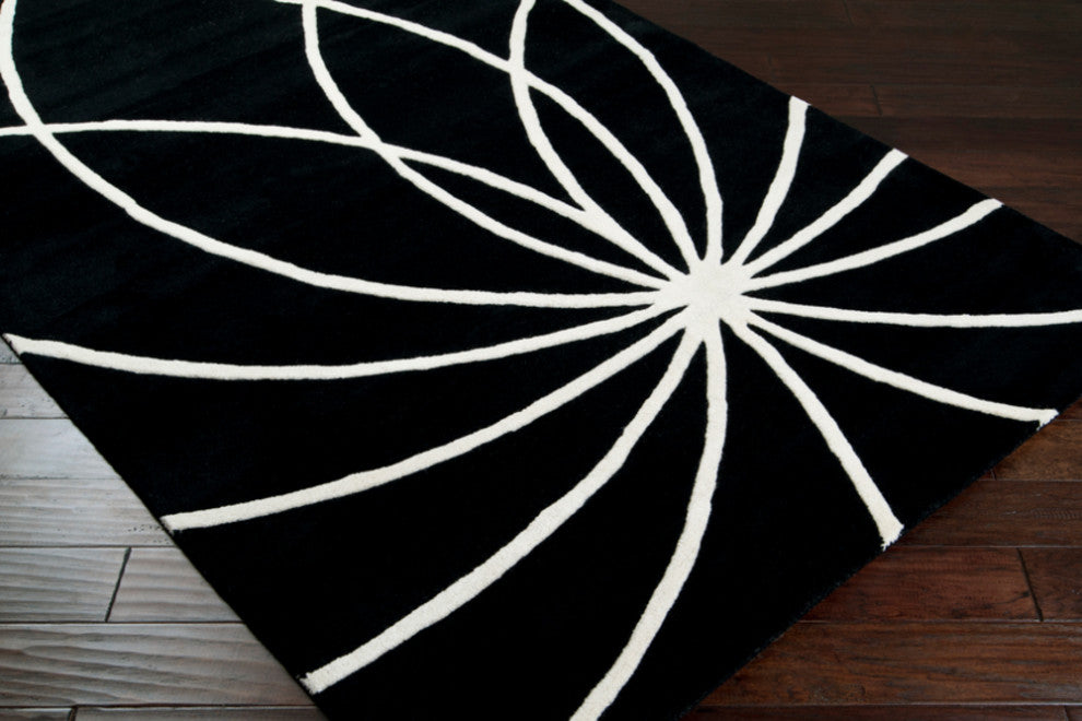 Surya Forum FM-7072 Modern Area Rug, Black, 12' x 15' Rectangle