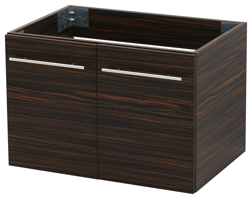 36" Wall Mount Vanity, White Stone Countertop, Ebony