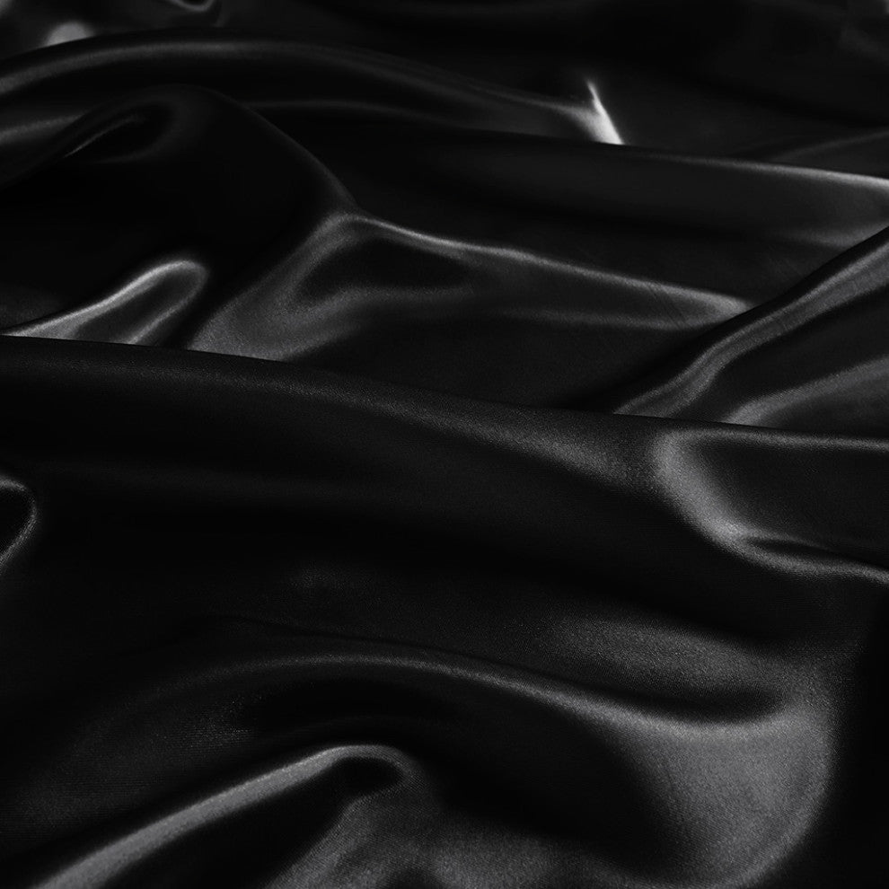 Madison Park Essentials Satin Luxury 6 PC Sheet Set, Black