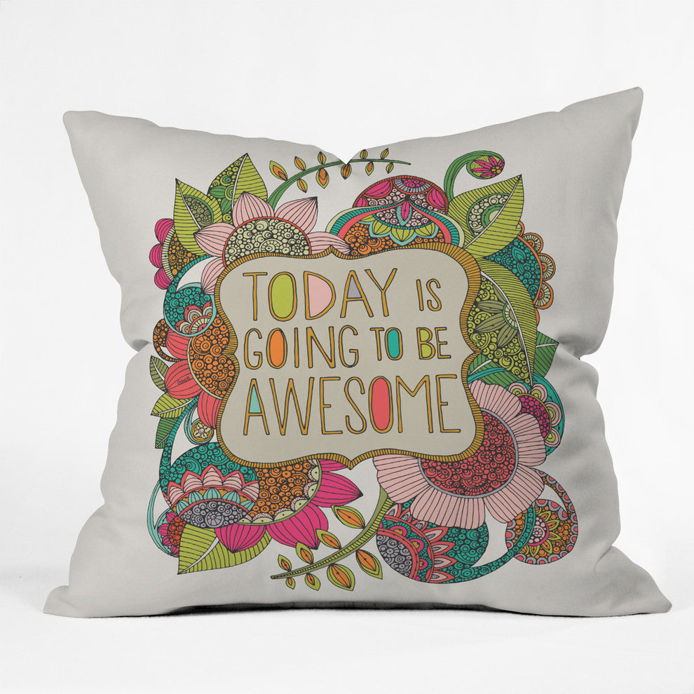 Deny Designs Valentina Ramos Today Is Going To Be Awesome Outdoor Throw Pillow