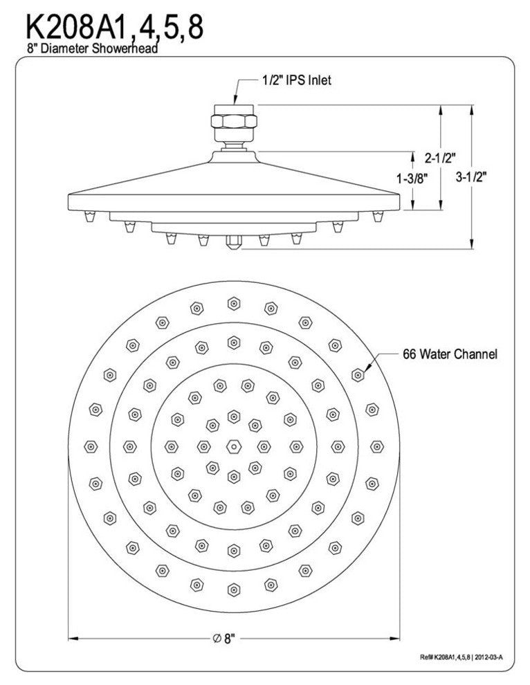 Kingston Brass Oil Rubbed Bronze Milano 8" Three-tier Shower Head K208A5