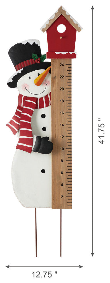 40"H Snowman Snow Gauge Yard Stake or Wall Decor
