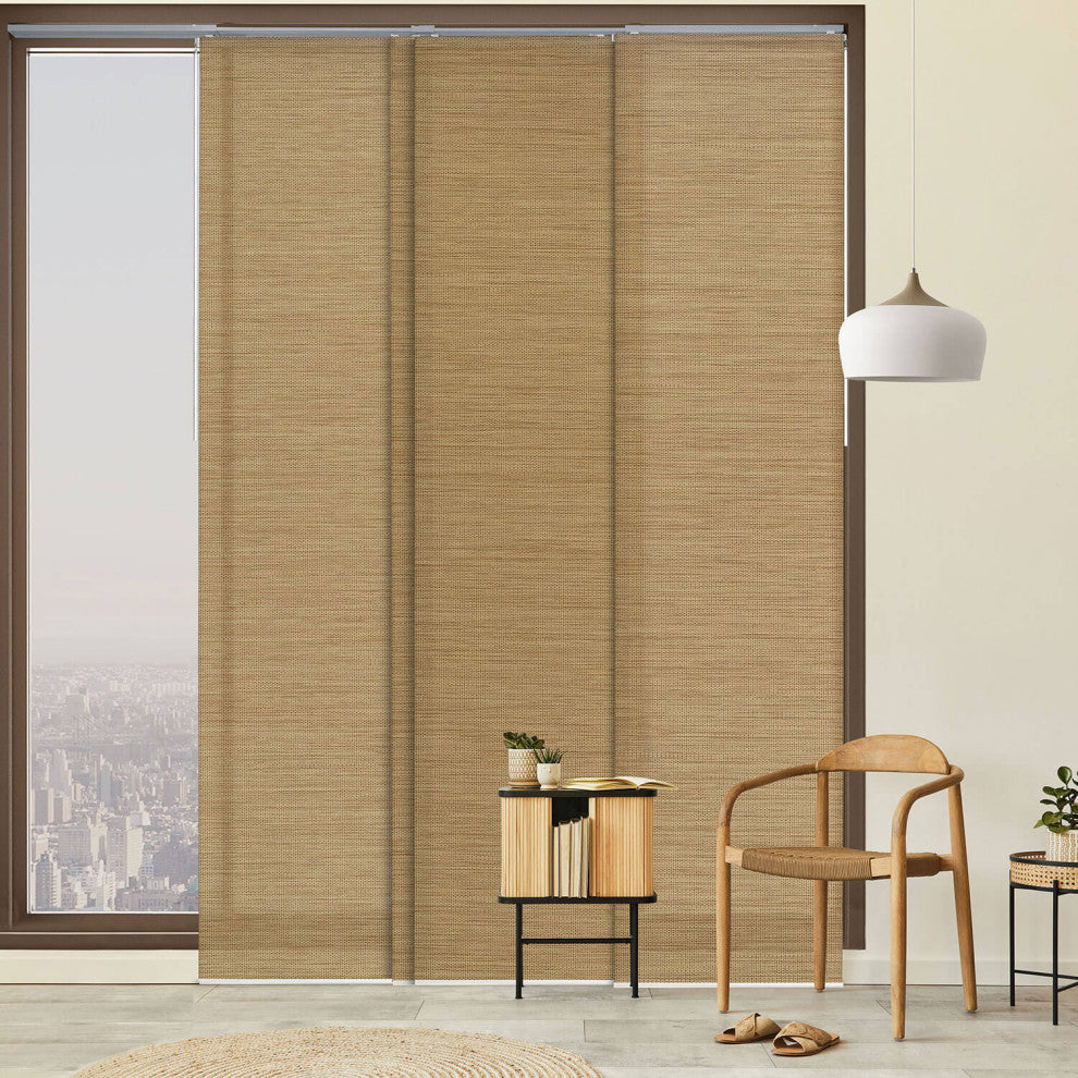 Adjustable Sliding Panel Track Blind 45.8"-86" W x 96" L, Zen, Pecan