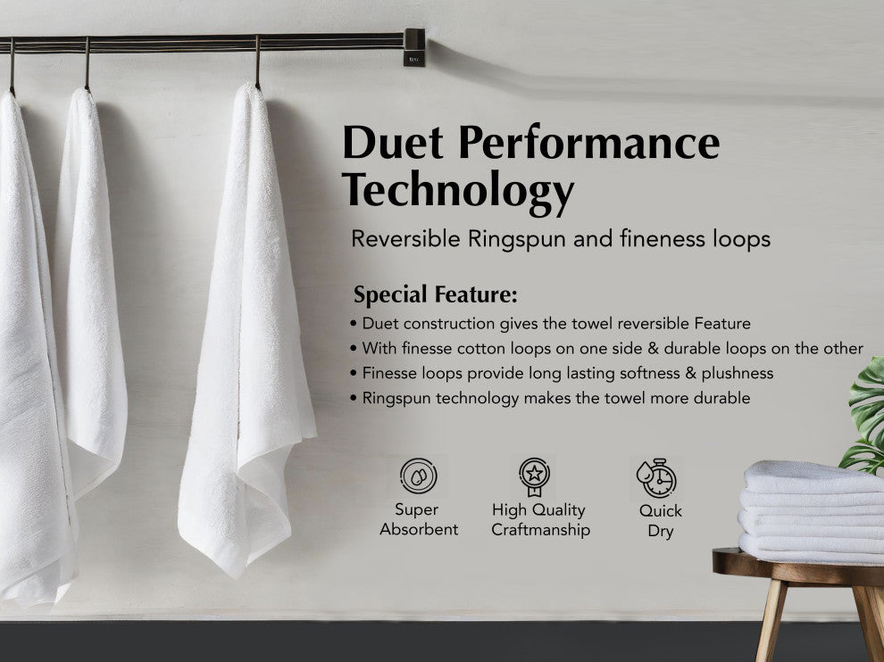 A1HC Hand Towel 6-Piece Set, 100% Ring Spun Cotton, Charcoal