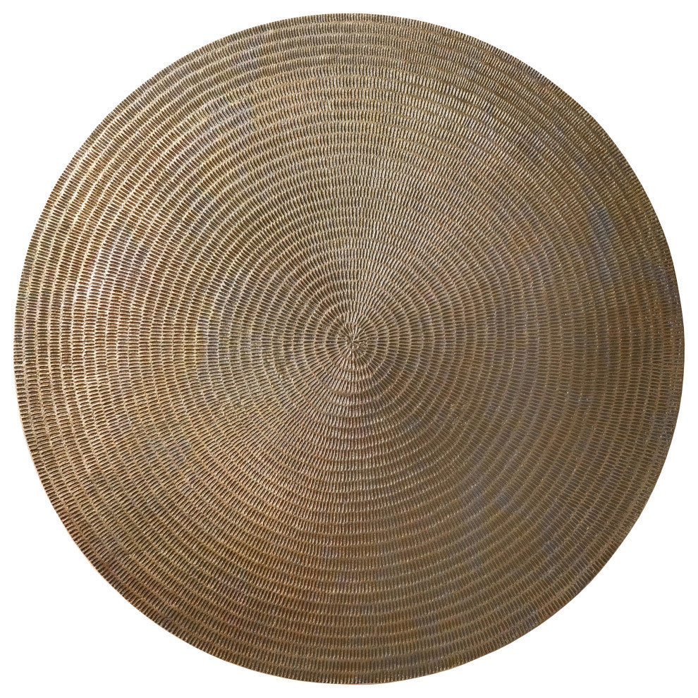 Michelle Cast Aluminum Coffee Table, Vintage Brass