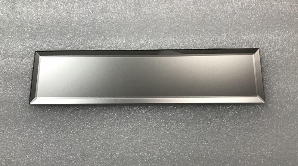 Frosted Elegance 3"x12" Beveled Glass Subway Tile,Matte Gray, Piece