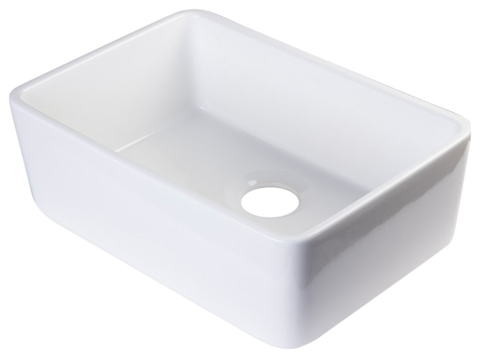 Biscuit 23" Fireclay Single Bowl Farmhouse Kitchen Sink, White