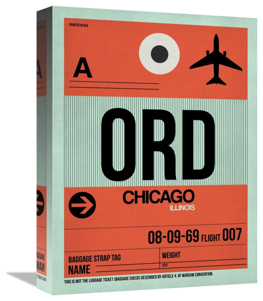 "ORD Chicago Luggage Tag 2" Fine Art Print