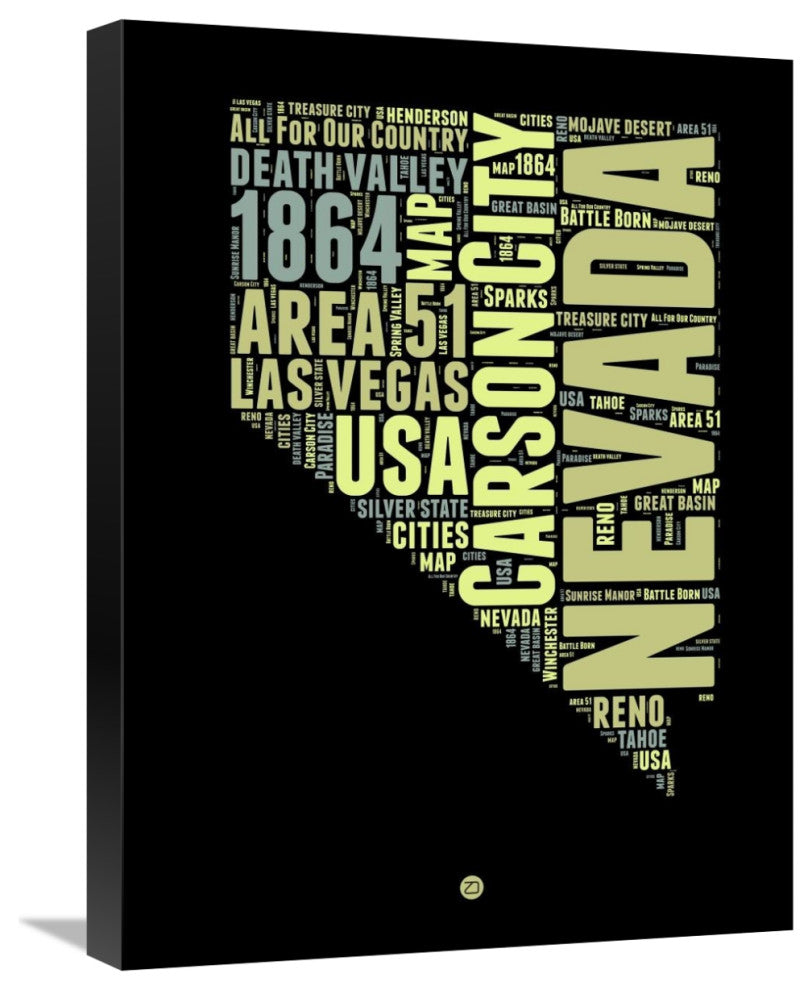 "Nevada Word Cloud 1" Fine Art Print