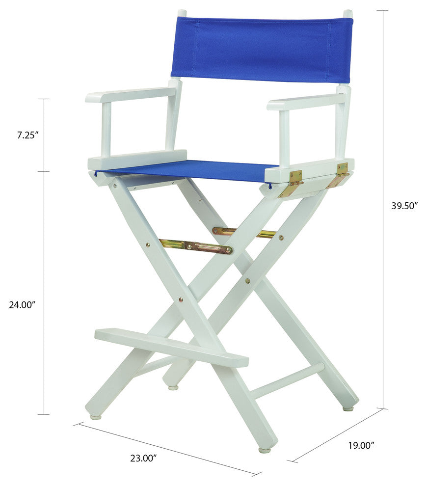 024" Director's Chair White Frame-Royal Blue Canvas