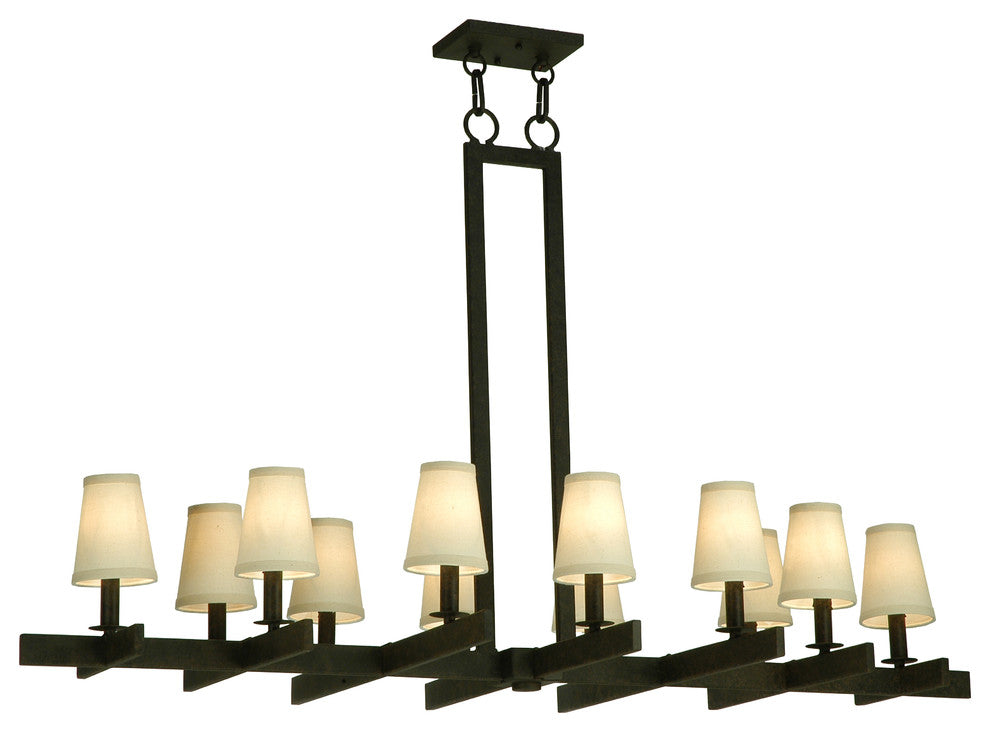 54 Long Dante 12 Light Oblong Chandelier