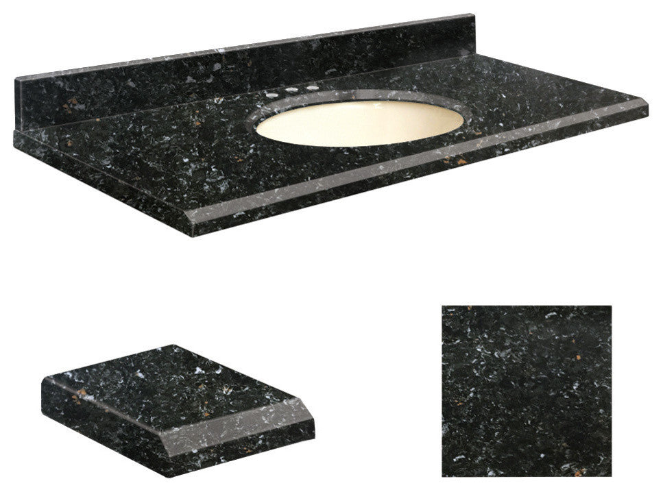 Quartz 25"x19" Vanity Top, Biscuit Bowl, Interlude, 8" Offset