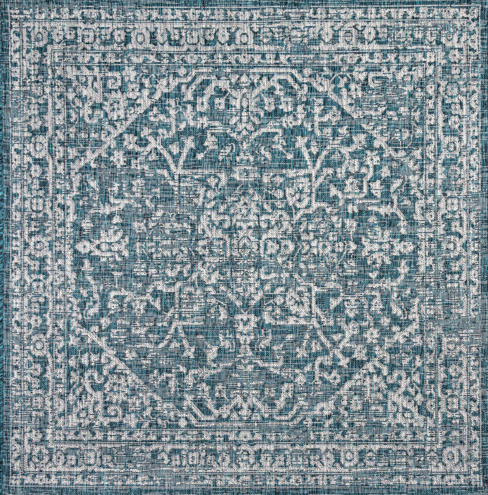 Malta Bohemian Medallion Textured Weave Indoor/Outdoor Area Rug