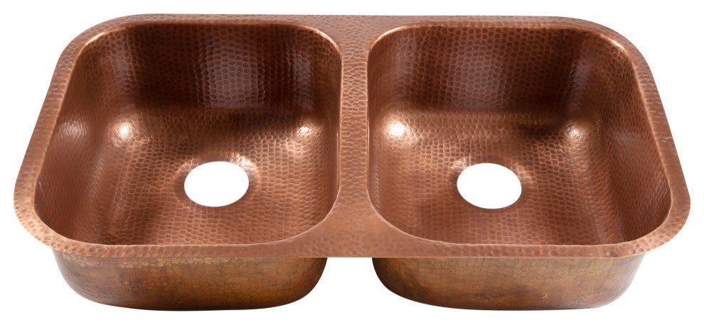 Orwell Copper 32" Double Bowl Undermount Kitchen Sink