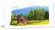 "Small Wooden Home in Mountains" Landscape Wall Art, 1 Panel, 60"x28"