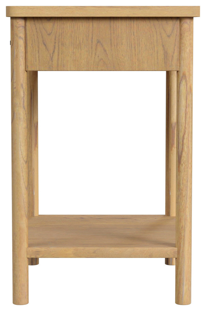 Lennon 1 Drawer Rounded Leg Nightstand, Natural