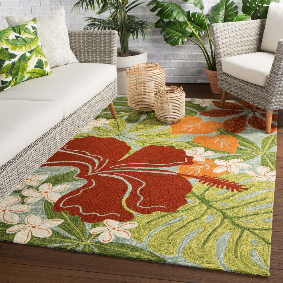 Jaipur Living Luau Indoor/Outdoor Floral Multicolor/Blue Area Rug, 2'x3'