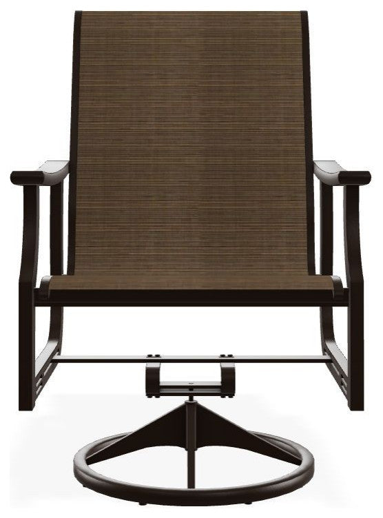 St. Catherine Sling Outdoor Swivel Rocker, Bark/Kona