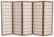 4' Tall Window Pane Shoji Screen, Walnut, 5 Panels