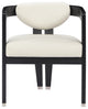 Carlyle Faux Leather Upholstered Dining Chair, Cream, Black Finish
