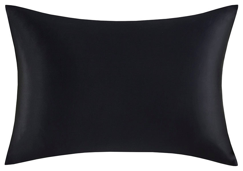 Madison Park Silk 100% Mulberry Silk Pillowcase, Black