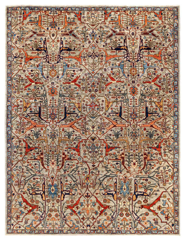 Serapi One-of-a-Kind Hand-Knotted Area Rug Gray, 9'1" x 11'9"