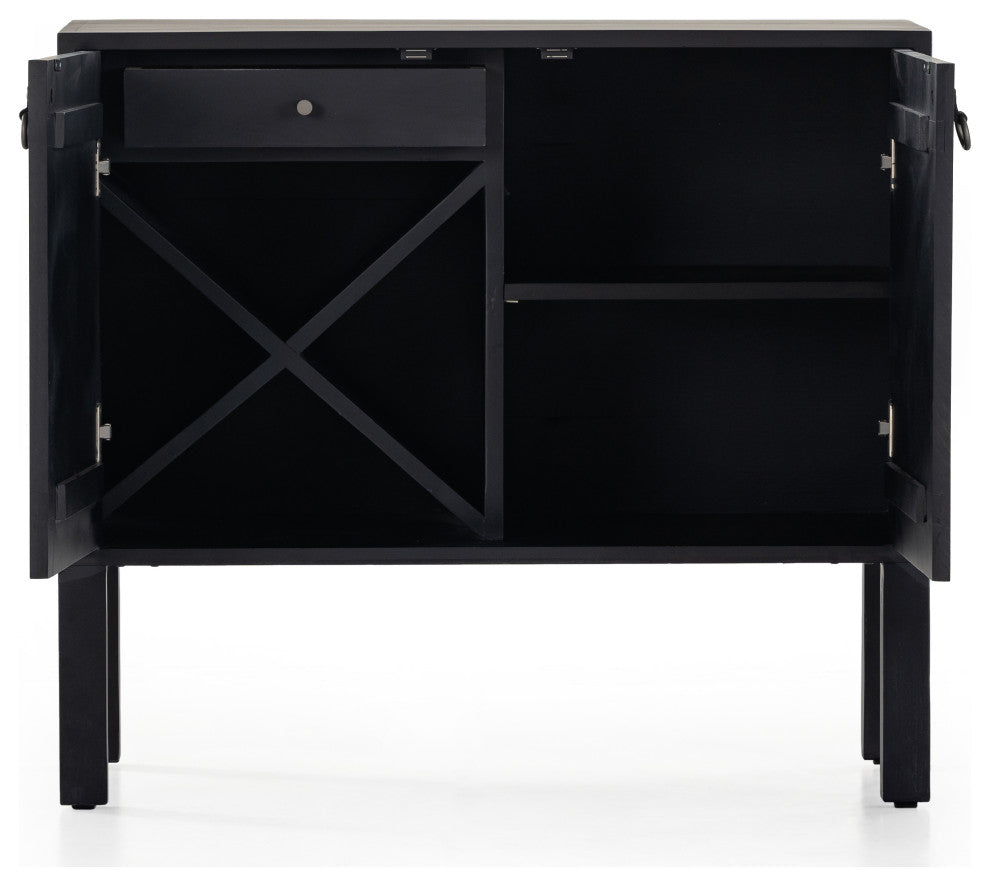 Isador Bar Cabinet, Black Wash Poplar