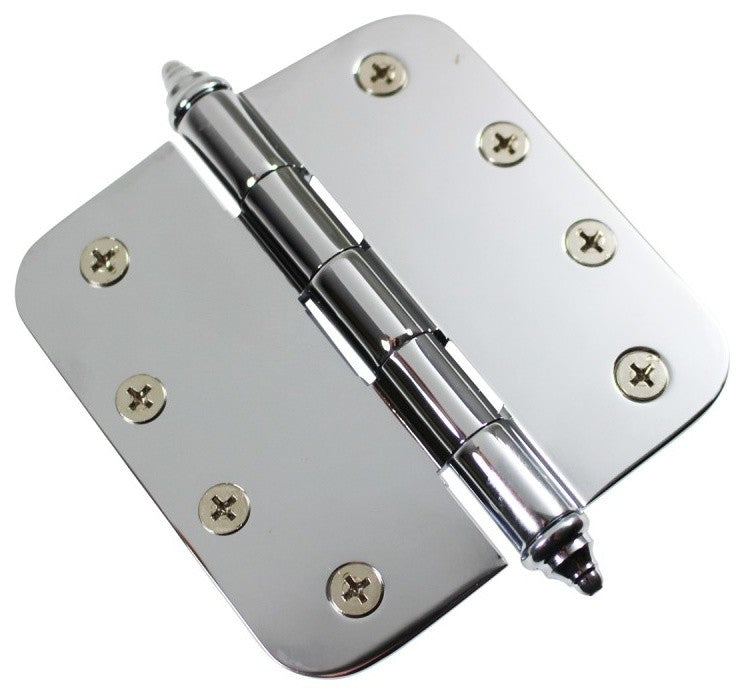 Chrome Plated Brass Cabinet Door Hinge with Stainless Steel Decor Tip Pins