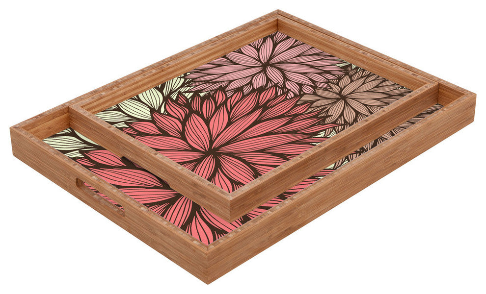 Gabi Orange Dahlia Rectangular Tray