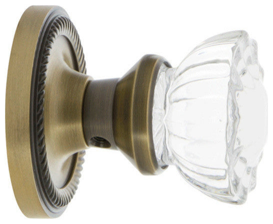 Single Rope Rosette With Crystal Knob, Oil-Rubbed Bronze, Antique Brass, Double