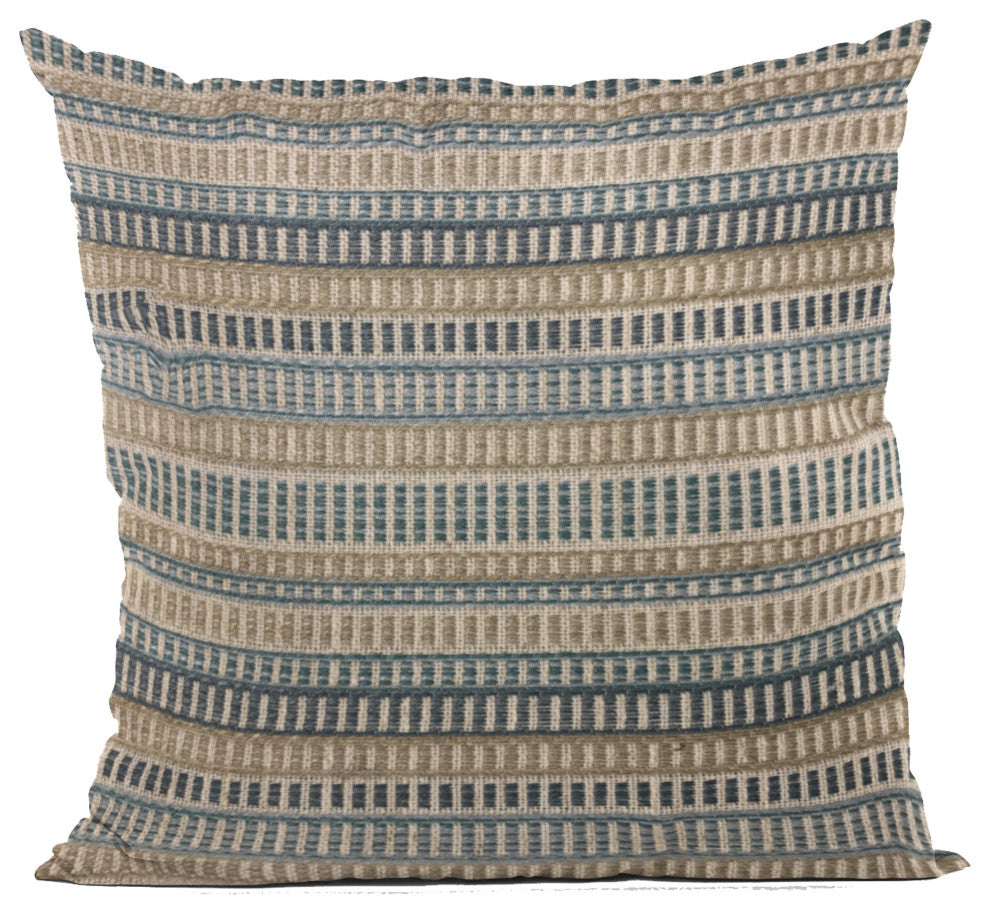 Plutus Blue Strings Stripe Luxury Throw Pillow, 24"x24"