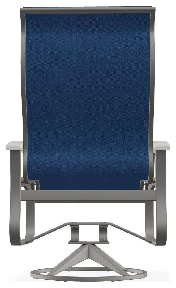 Belle Isle Sling Outdoor Swivel Rocker, Cobalt/Snow